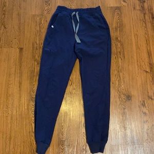 Worn once - figs navy blue high waisted joggers
